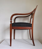 Elegant classic Danish Empire Armchair in mahogany with inlays