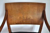 Elegant classic Danish Empire Armchair in mahogany with inlays