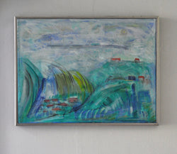 Danish contemporary painting "Landscape", oil on canvas by Mette Birckner