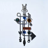 Wall sculptures in metal with glass elements by Dantoft Denmark 60/70s