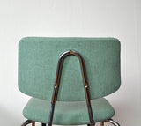 Danish side chair by Duba, chromed frame and new Upholstery