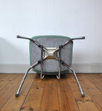 Danish side chair by Duba, chromed frame and new Upholstery