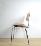 Danish dining chair by Duba, Teak and chromed steel