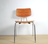 Danish dining chair by Duba, Teak and chromed steel