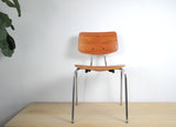 Danish dining chair by Duba, Teak and chromed steel