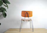 Danish dining chair by Duba, Teak and chromed steel