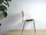 Danish dining chair by Duba, Teak and chromed steel