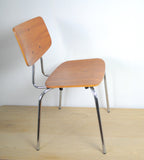 Danish dining chair by Duba, Teak and chromed steel