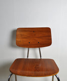 Danish dining chair by Duba, Teak and chromed steel