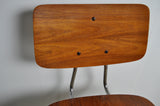 Danish dining chair by Duba, Teak and chromed steel