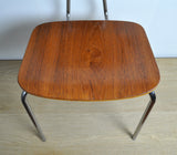 Danish dining chair by Duba, Teak and chromed steel