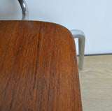 Danish dining chair by Duba, Teak and chromed steel
