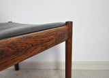 Rosewood & leather dining chair by Sven Ivar Dysthe for Dokka Møbler