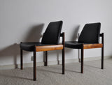 Rosewood & leather dining chair by Sven Ivar Dysthe for Dokka Møbler