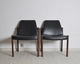 Rosewood & leather dining chair by Sven Ivar Dysthe for Dokka Møbler