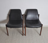 Rosewood & leather dining chair by Sven Ivar Dysthe for Dokka Møbler