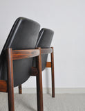 Rosewood & leather dining chair by Sven Ivar Dysthe for Dokka Møbler