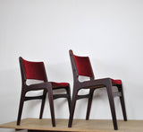 Set of Two Scandinavian Modern Dining Chairs in Solid Teak by Erik Buch