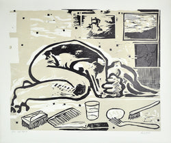 Woodcut by Erik Hagens, Denmark 1984