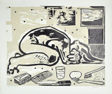 Woodcut by Erik Hagens, Denmark 1984