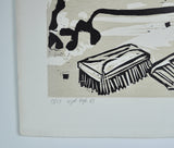 Woodcut by Erik Hagens, Denmark 1984