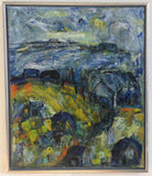 Danish contemporary  painting "Fisher town" by Mette Birckner