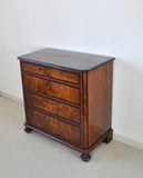 Antique Scandinavian Chest of Drawers in Walnut & Mahogany with Ebonized Details