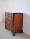Antique Scandinavian Chest of Drawers in Walnut & Mahogany with Ebonized Details