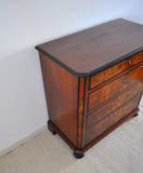 Antique Scandinavian Chest of Drawers in Walnut & Mahogany with Ebonized Details