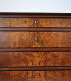 Antique Scandinavian Chest of Drawers in Walnut & Mahogany with Ebonized Details