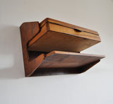 Danish Modern Wall Mounted Storage in teak and rosewood