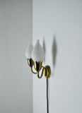 Fog & Mørup 2-Arm Brass and Opaline Glass Tulip Wall Lamp