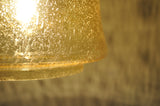 Danish vintage brass and glass pendant