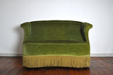 Danish Art Deco Sofa in Green Velvet, 1920s-1930s