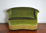 Danish Art Deco Sofa in Green Velvet, 1920s-1930s