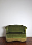 Danish Art Deco Sofa in Green Velvet, 1920s-1930s