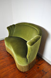 Danish Art Deco Sofa in Green Velvet, 1920s-1930s