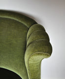 Danish Art Deco Sofa in Green Velvet, 1920s-1930s