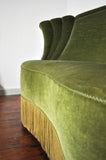 Danish Art Deco Sofa in Green Velvet, 1920s-1930s