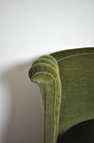 Danish Art Deco Sofa in Green Velvet, 1920s-1930s