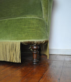 Danish Art Deco Sofa in Green Velvet, 1920s-1930s