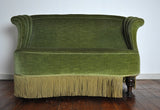 Danish Art Deco Sofa in Green Velvet, 1920s-1930s