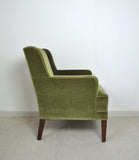 Danish Mid-Century Modern Lounge Chair in Green Velvet, 1950s