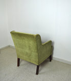 Danish Mid-Century Modern Lounge Chair in Green Velvet, 1950s