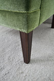 Danish Mid-Century Modern Lounge Chair in Green Velvet, 1950s