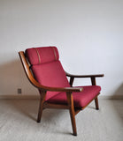 Hans Wegner Lounge Chair in stained oak, Getama Denmark, 1970s