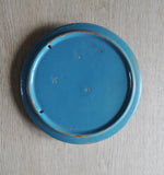 Ceramic candlestick of glazed stoneware with abstract relief motive designed by the danish artist Jette Hellerøe in 60/70s