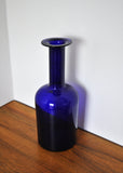 Scandinavian Modern Cobalt Blue Vase by Otto Brauer for Holmegaard Denmark 1960s