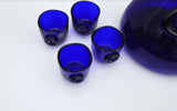 Cobalt Blue Viking Decanter and Cups, Ole Winther, Holmegaard Glasværk, 1962