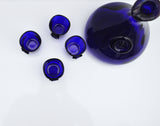 Cobalt Blue Viking Decanter and Cups, Ole Winther, Holmegaard Glasværk, 1962